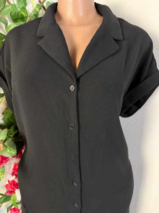 Robe droite à bouton colle chemise - Perluna Store - kinshasa