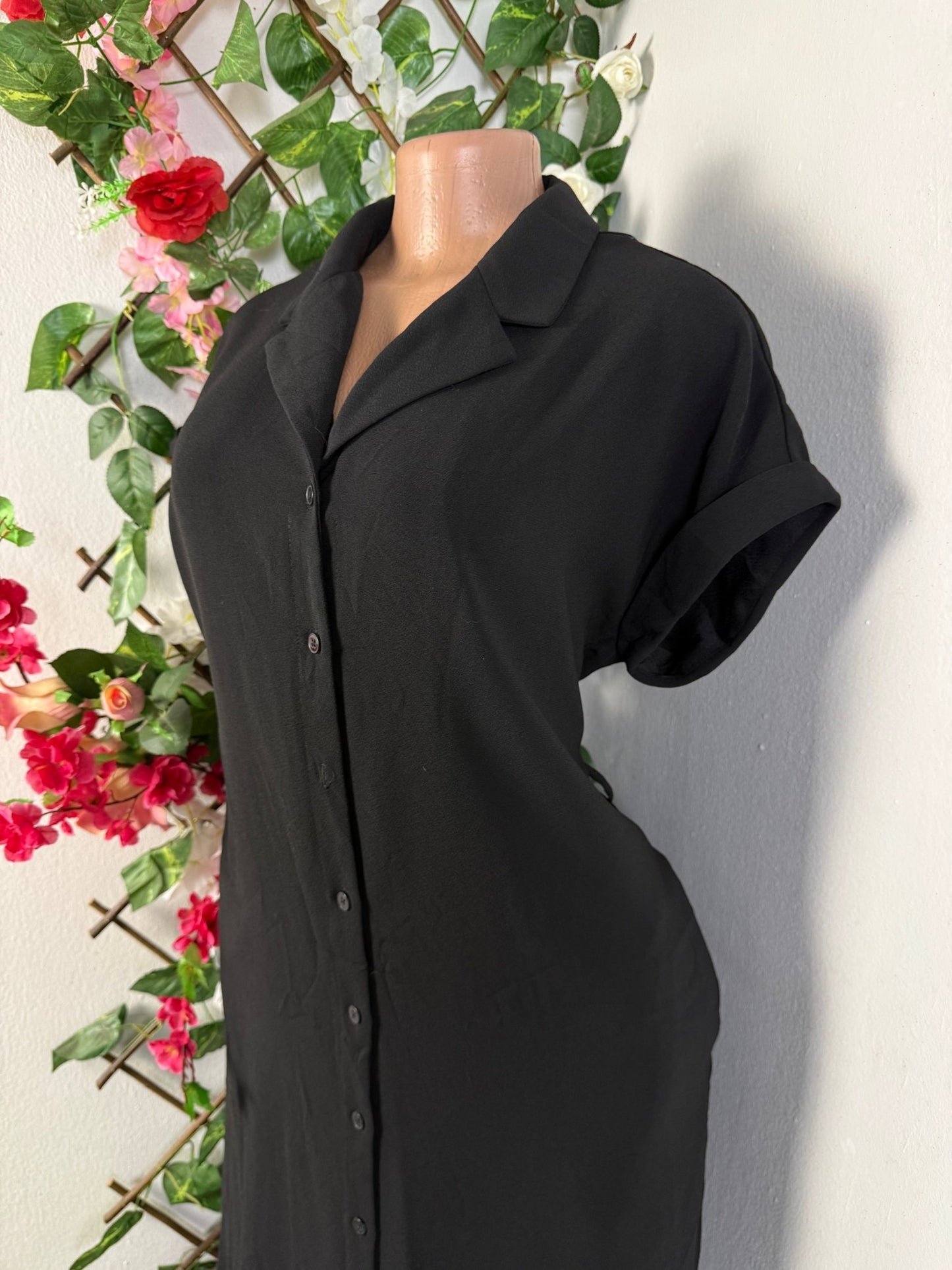 Robe droite à bouton colle chemise - Perluna Store - kinshasa