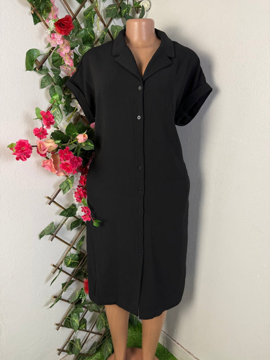Robe droite à bouton colle chemise - Perluna Store - kinshasa
