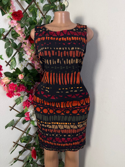 Robe droite à imprimer géométrique  - Perluna Store - kinshasa