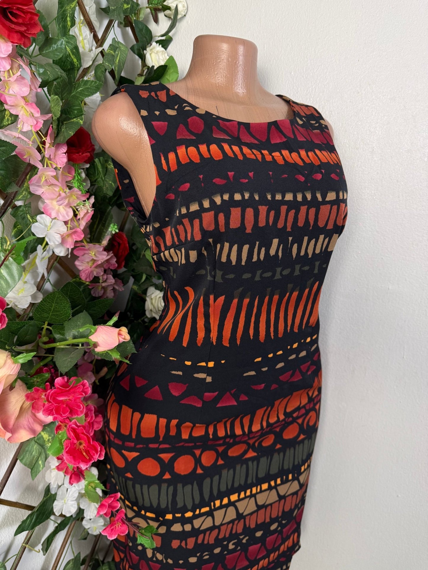 Robe droite à imprimer géométrique  - Perluna Store - kinshasa