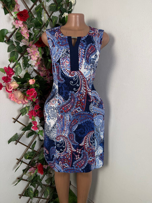 Robe droite à imprimer sans manche - Perluna Store - kinshasa
