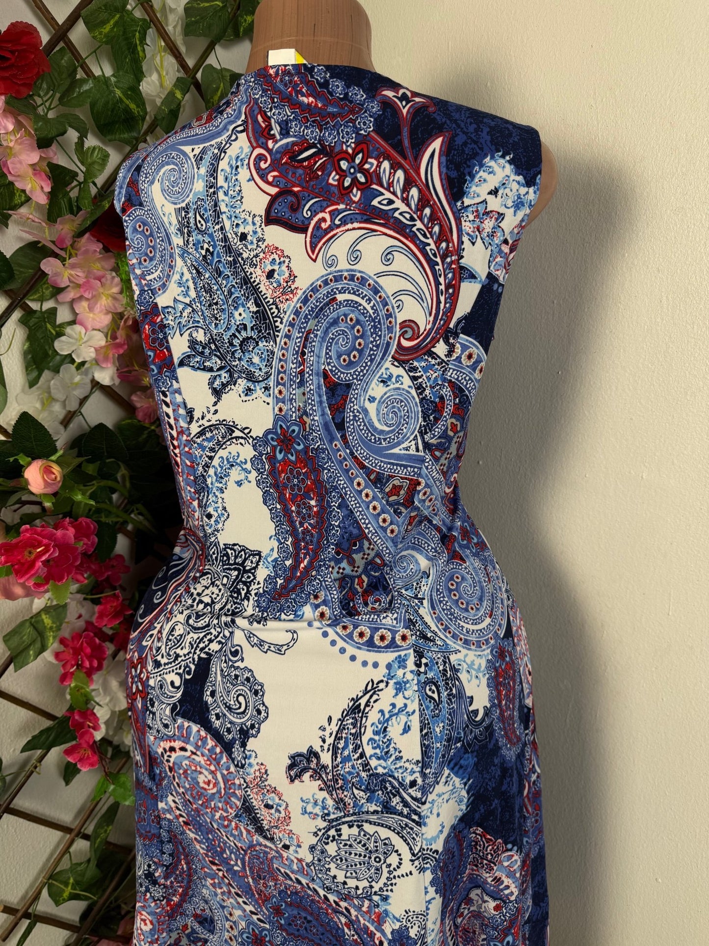 Robe droite à imprimer sans manche - Perluna Store - kinshasa