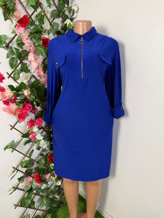 Robe droite a poche longue manche - Perluna Store - kinshasa