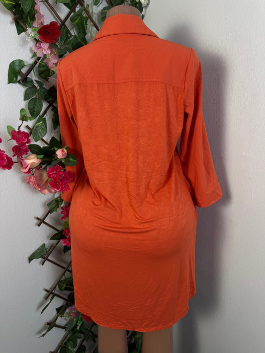 Robe droite manche longue colle chemise  - Perluna Store - kinshasa