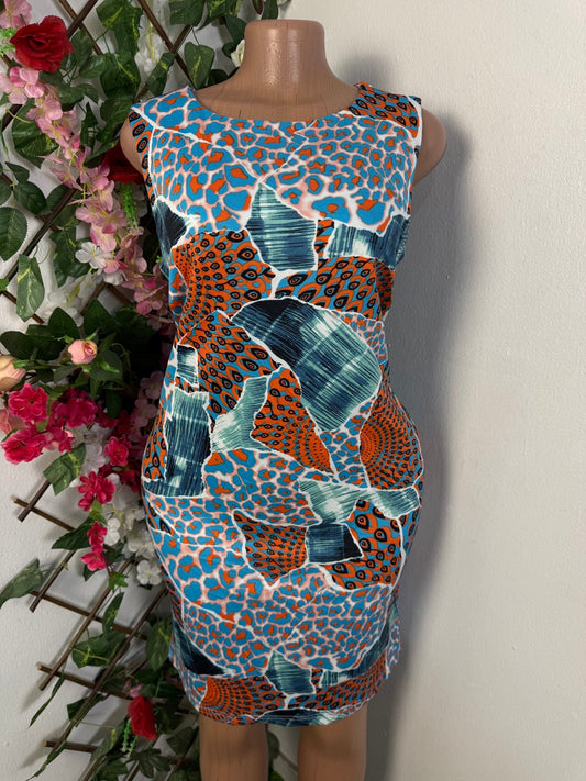Robe droite sans manche colle rond - Perluna Store - kinshasa