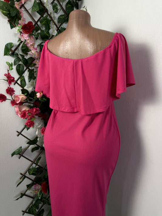 Robe élégante décolleté volant - Perluna Store - kinshasa