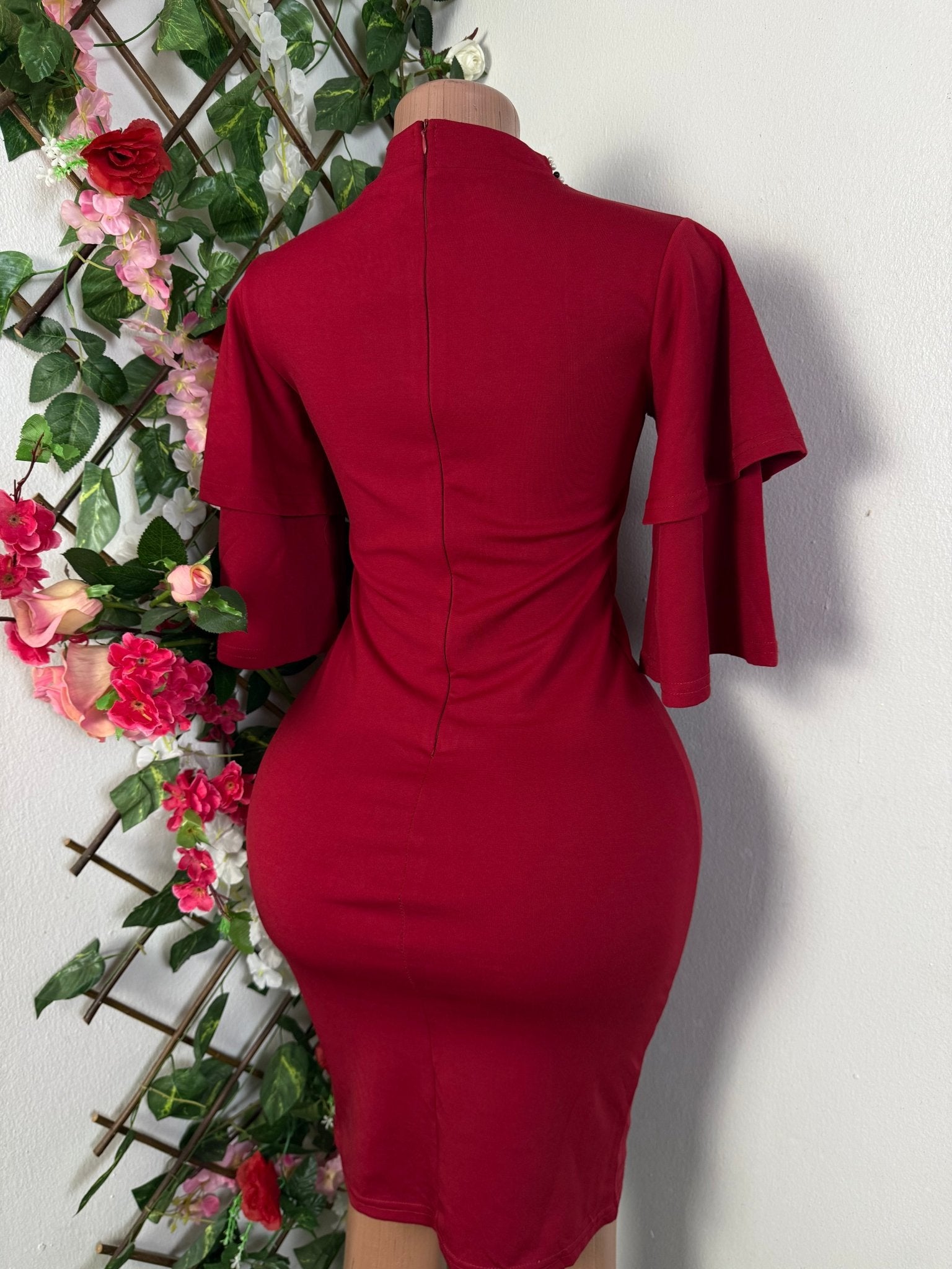 Robe élégante manche volant  - Perluna Store - kinshasa