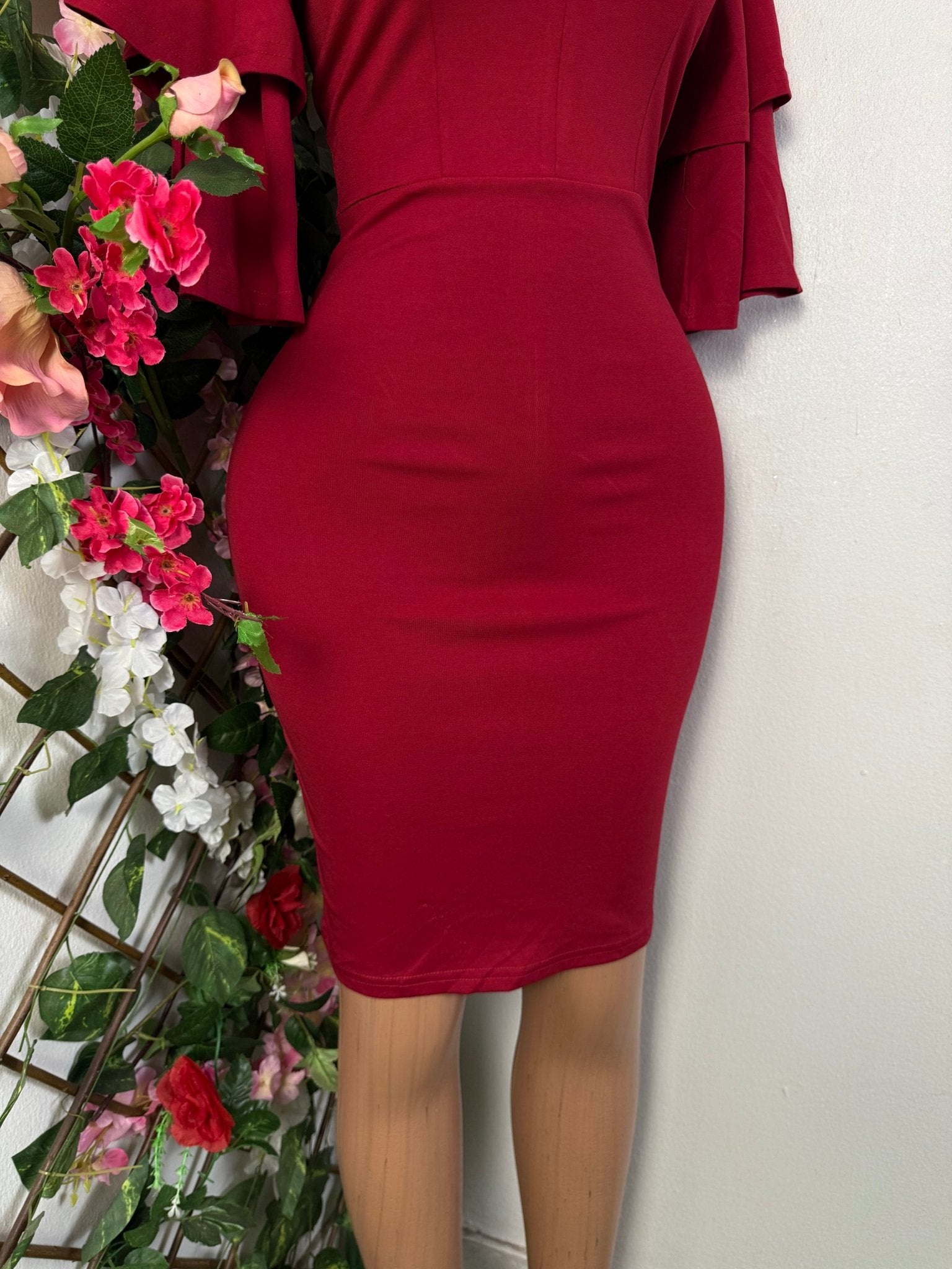 Robe élégante manche volant  - Perluna Store - kinshasa