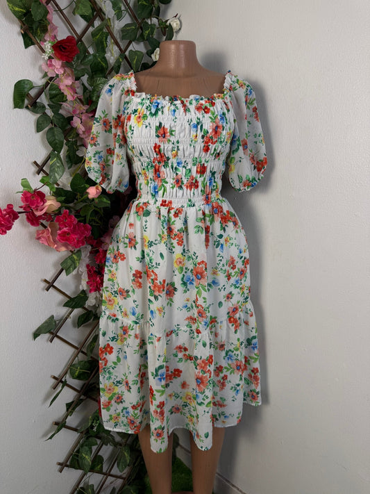 Robe évasée à imprimé floral - Perluna Store - kinshasa