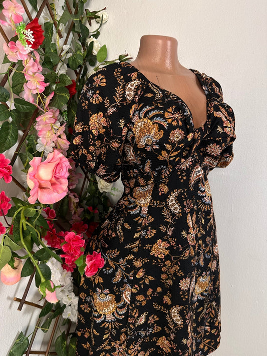 Robe évasée courte décontracté manche courte colle en V - Perluna Store - kinshasa