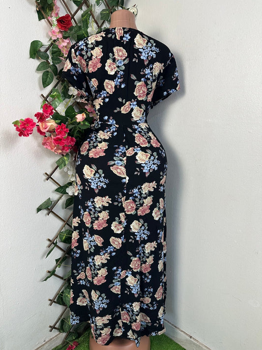 Robe évasée impimée fleurie - Perluna Store - kinshasa