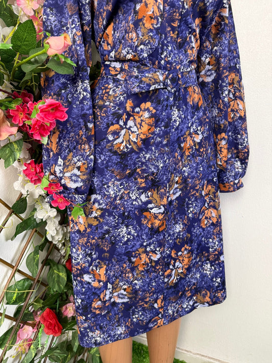 Robe fleurie manche longue colle chemise - Perluna Store - kinshasa