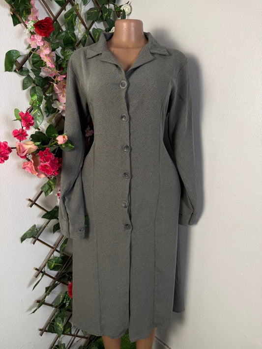 Robe longue à bouton colle chemise - Perluna Store - kinshasa
