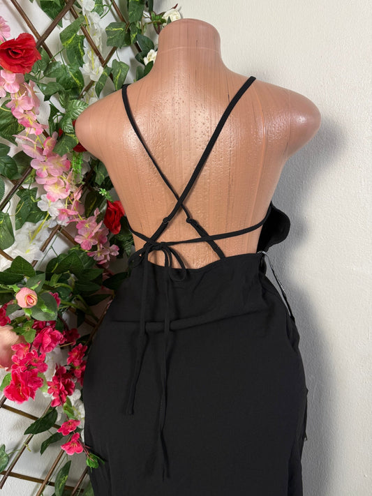 Robe longue a fine bretelle dos croisée - Perluna Store - kinshasa