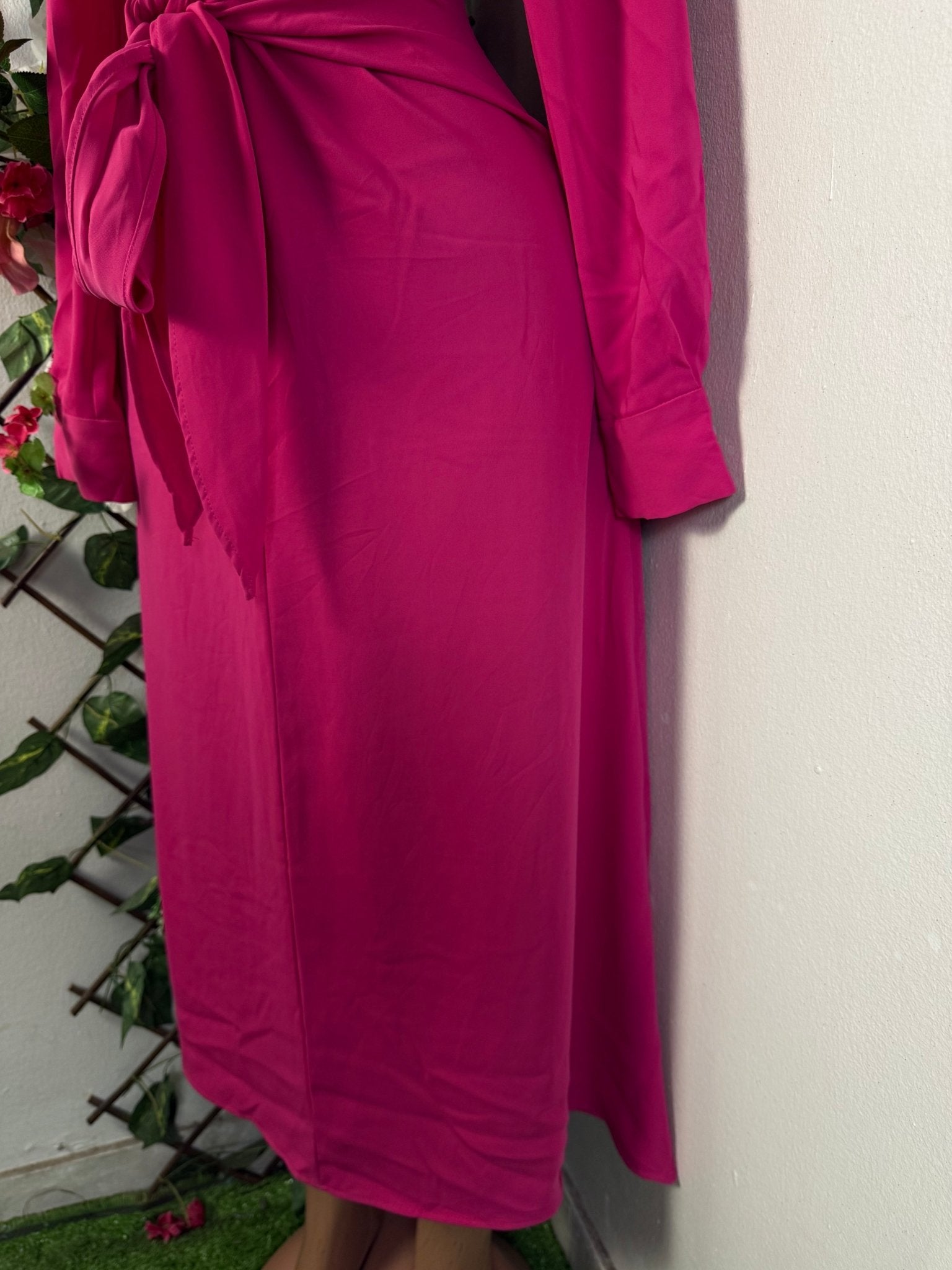 Robe longue à noeud long manche - Perluna Store - kinshasa