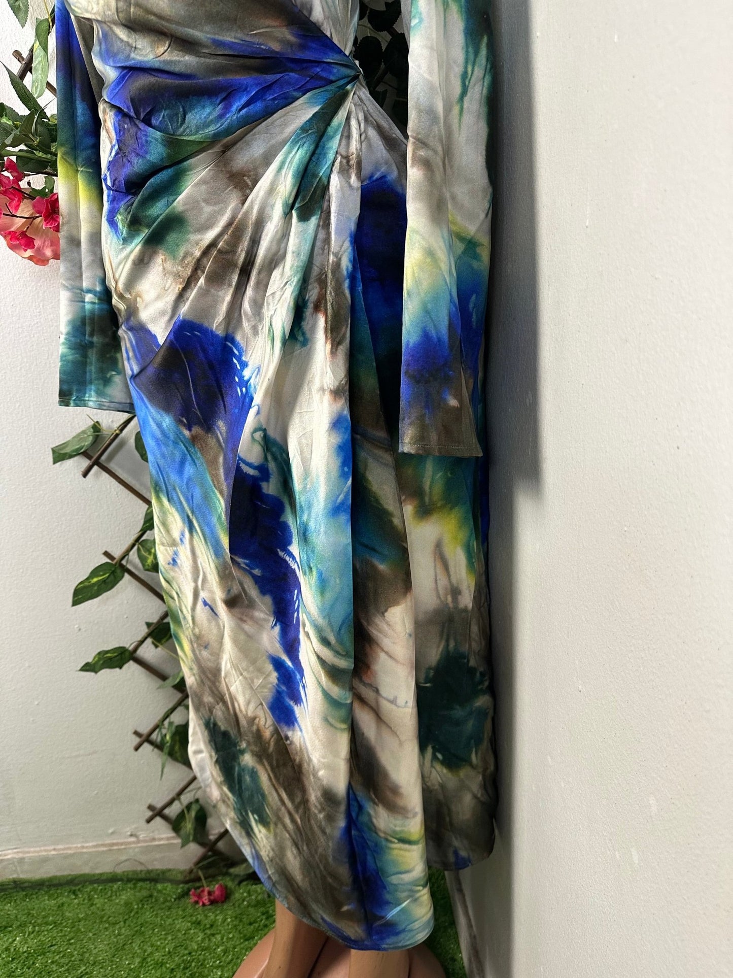 Robe longue croisée long manche  - Perluna Store - kinshasa