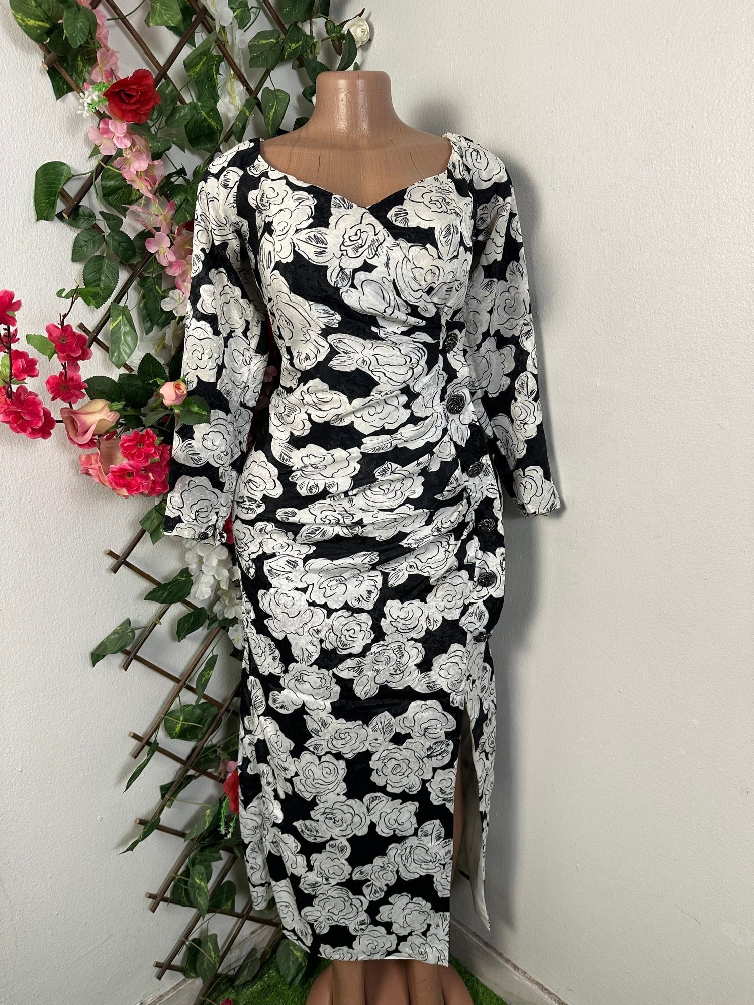 Robe longue drapé avec fente - Perluna Store - kinshasa