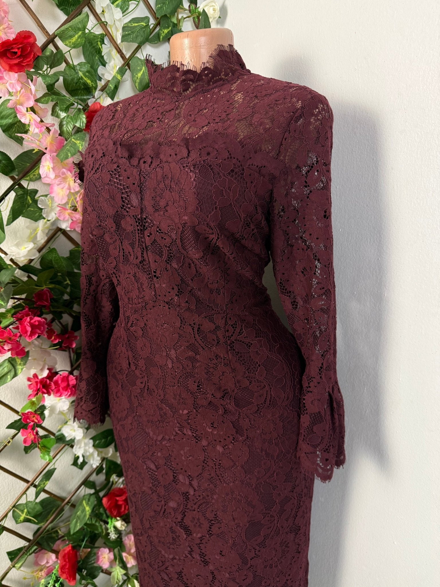 Robe longue en dentelle a longue manche - Perluna Store - kinshasa