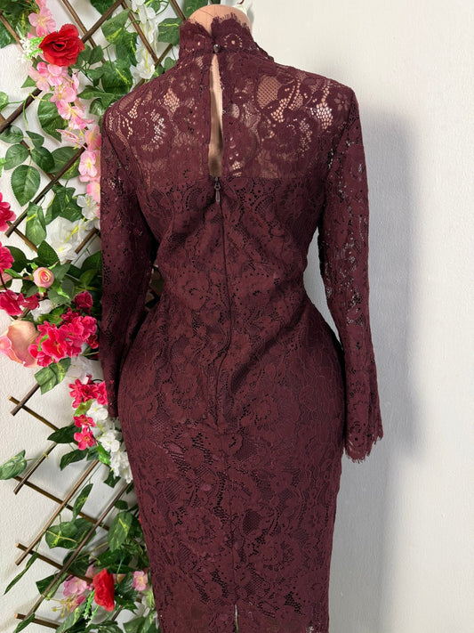 Robe longue en dentelle a longue manche - Perluna Store - kinshasa