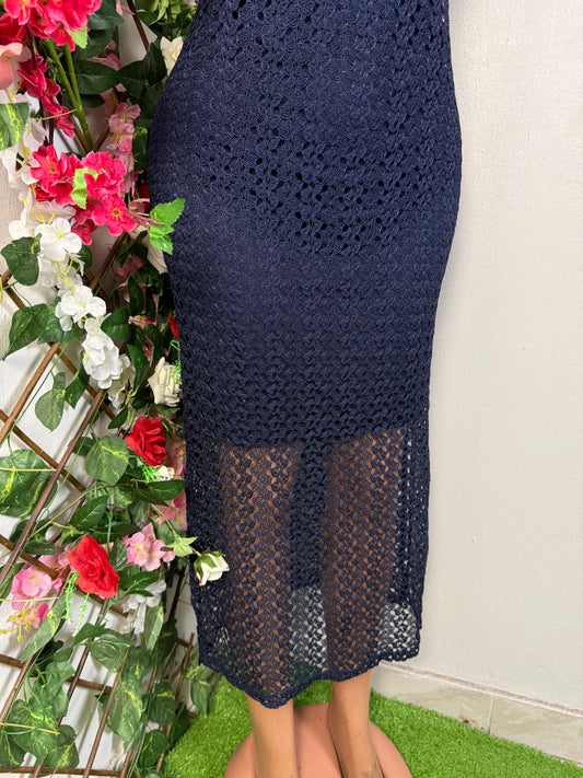 Robe longue en dentelle sans manche - Perluna Store - kinshasa