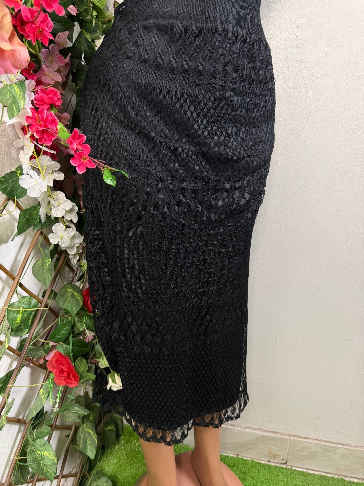 Robe longue en maille de dentelle - Perluna Store - kinshasa