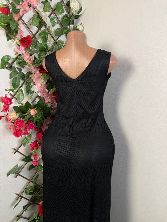 Robe longue en maille de dentelle - Perluna Store - kinshasa