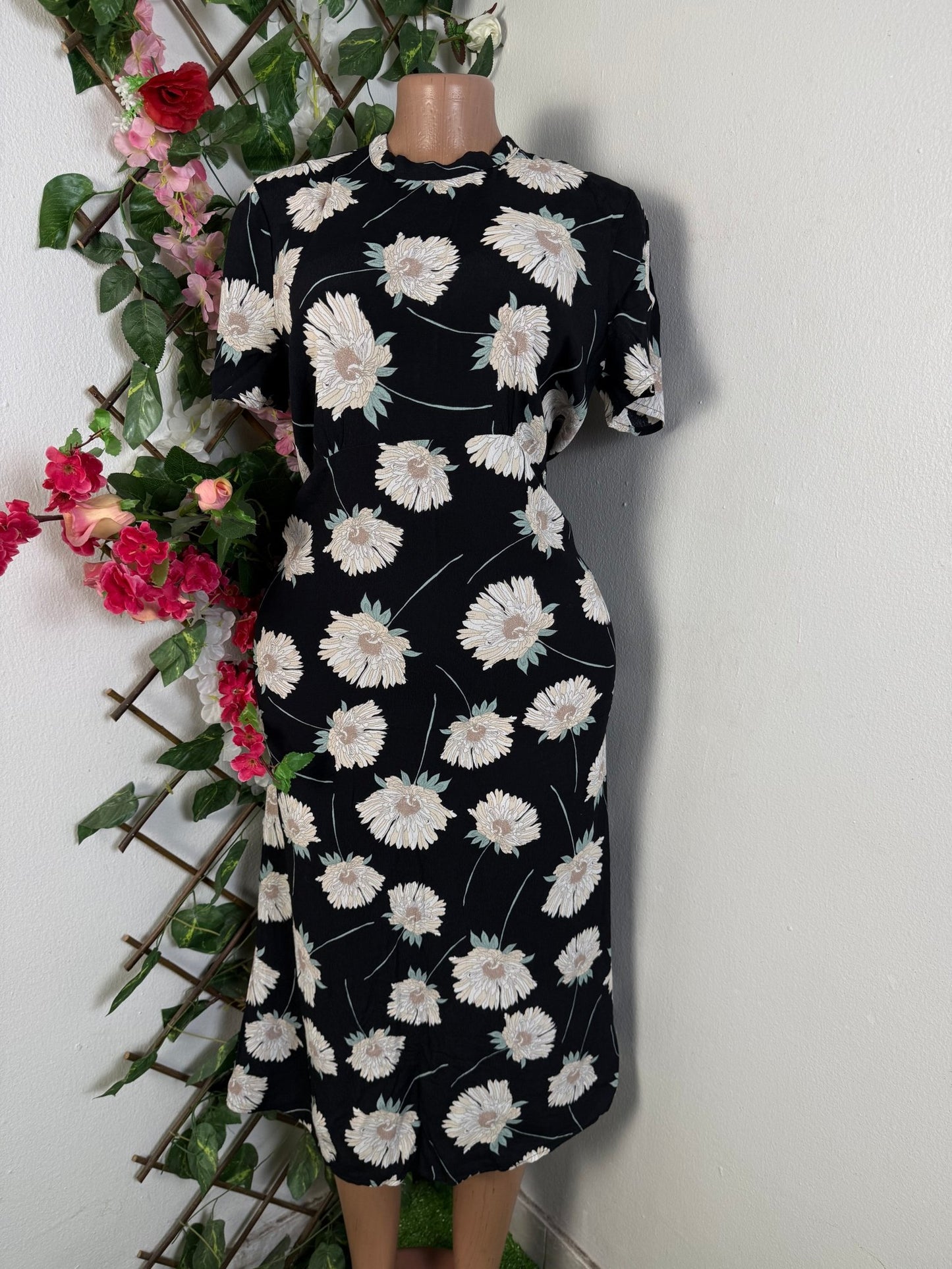 Robe longue fleurie manche courte - Perluna Store - kinshasa