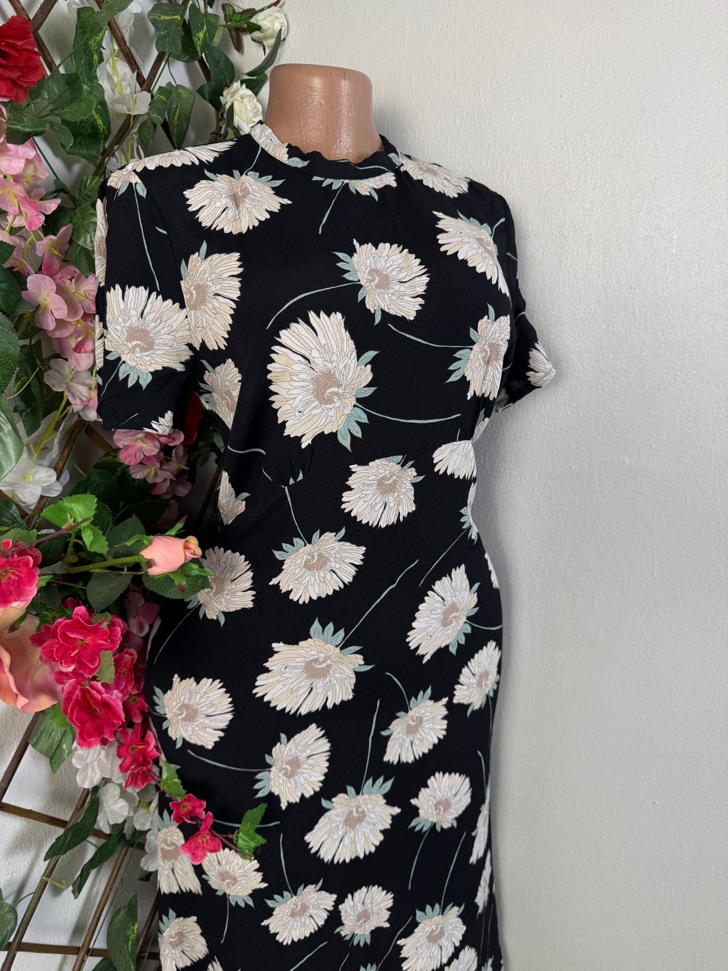 Robe longue fleurie manche courte - Perluna Store - kinshasa