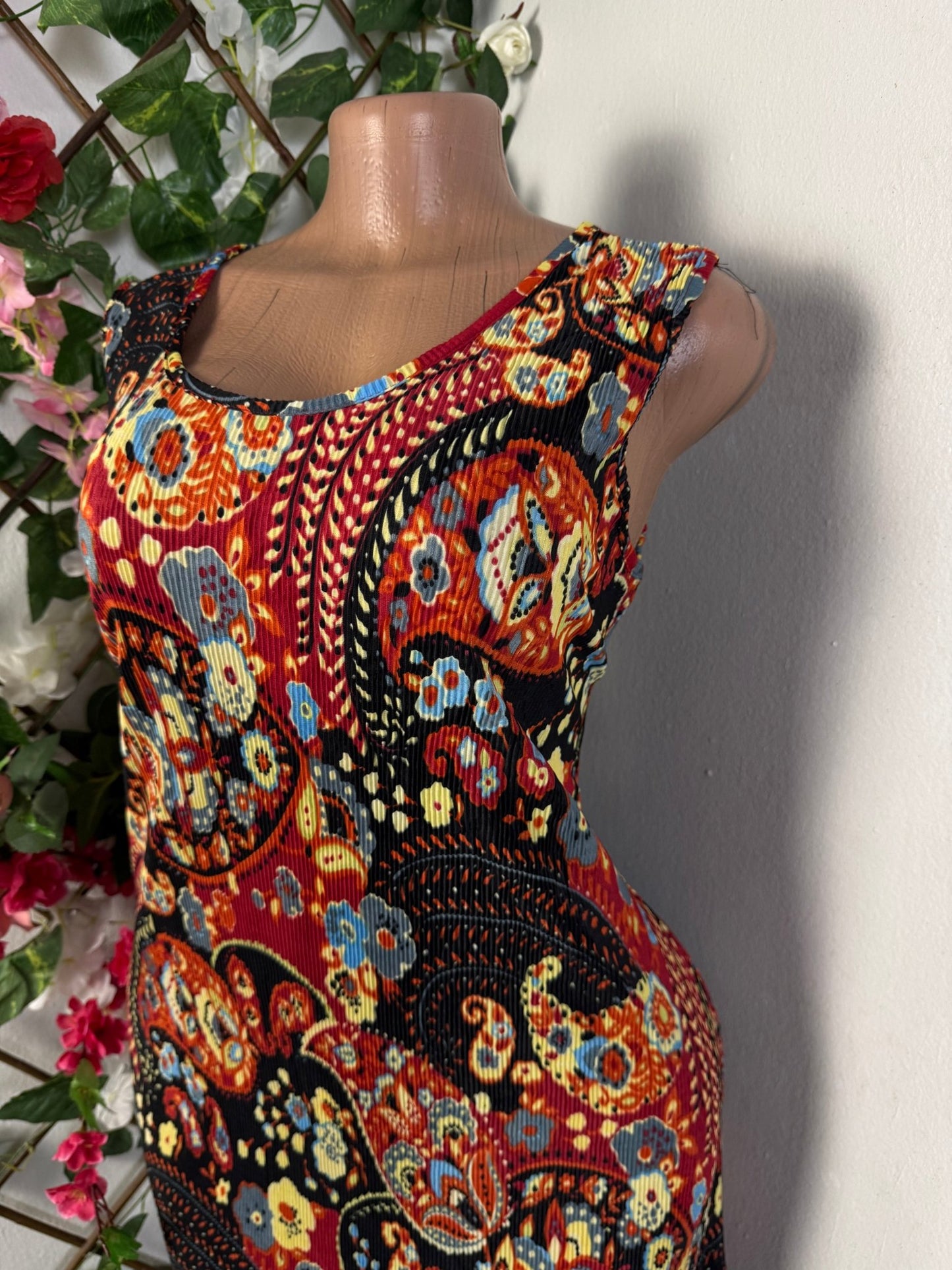 Robe longue fleurie sans manche - Perluna Store - kinshasa