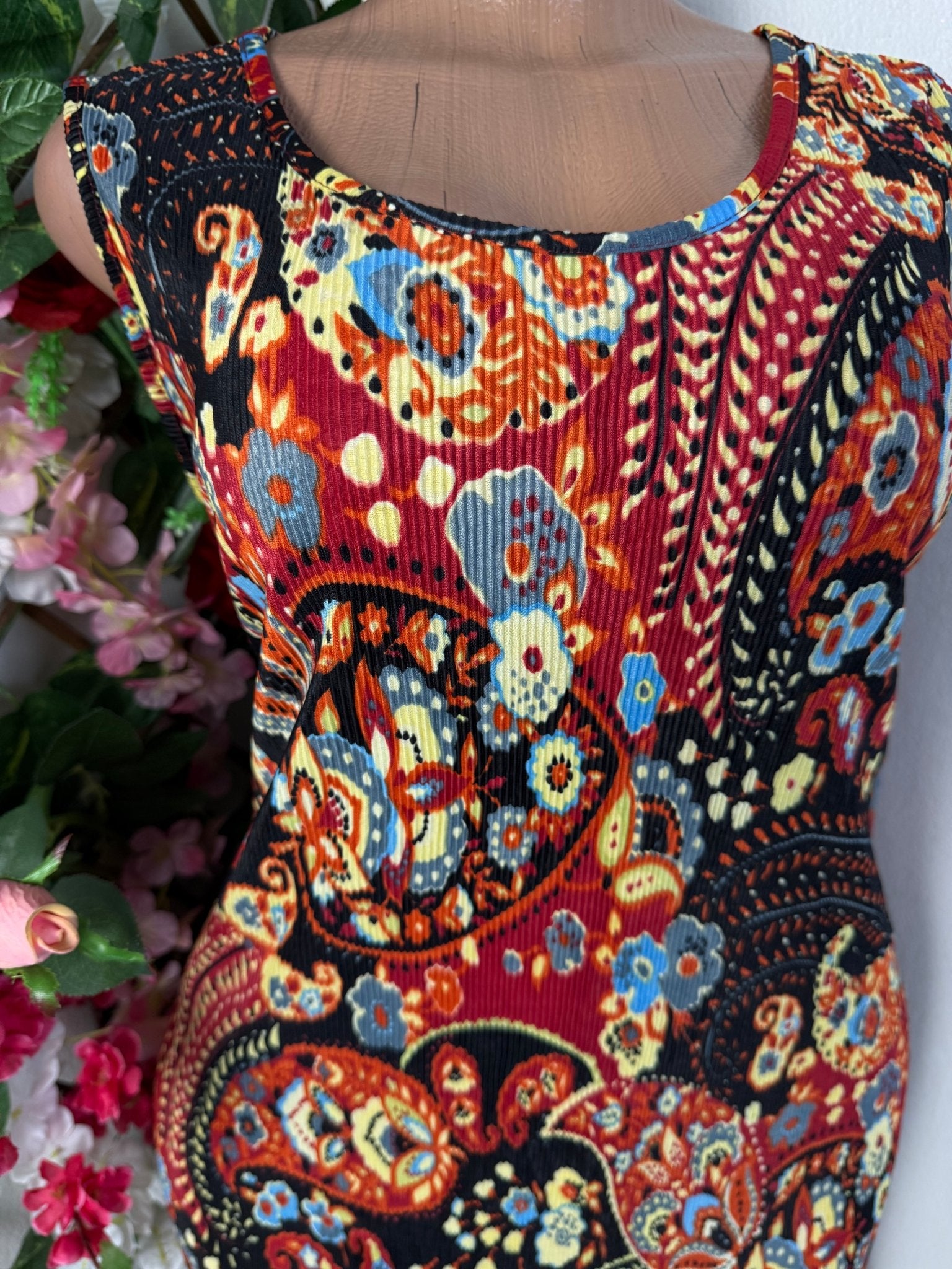 Robe longue fleurie sans manche - Perluna Store - kinshasa