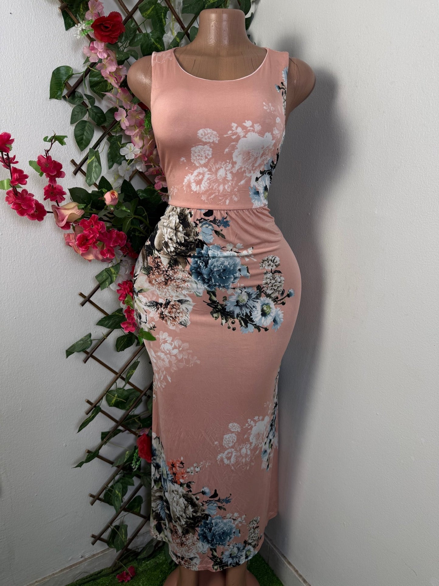 Robe longue imprimer fleurie  - Perluna Store - kinshasa