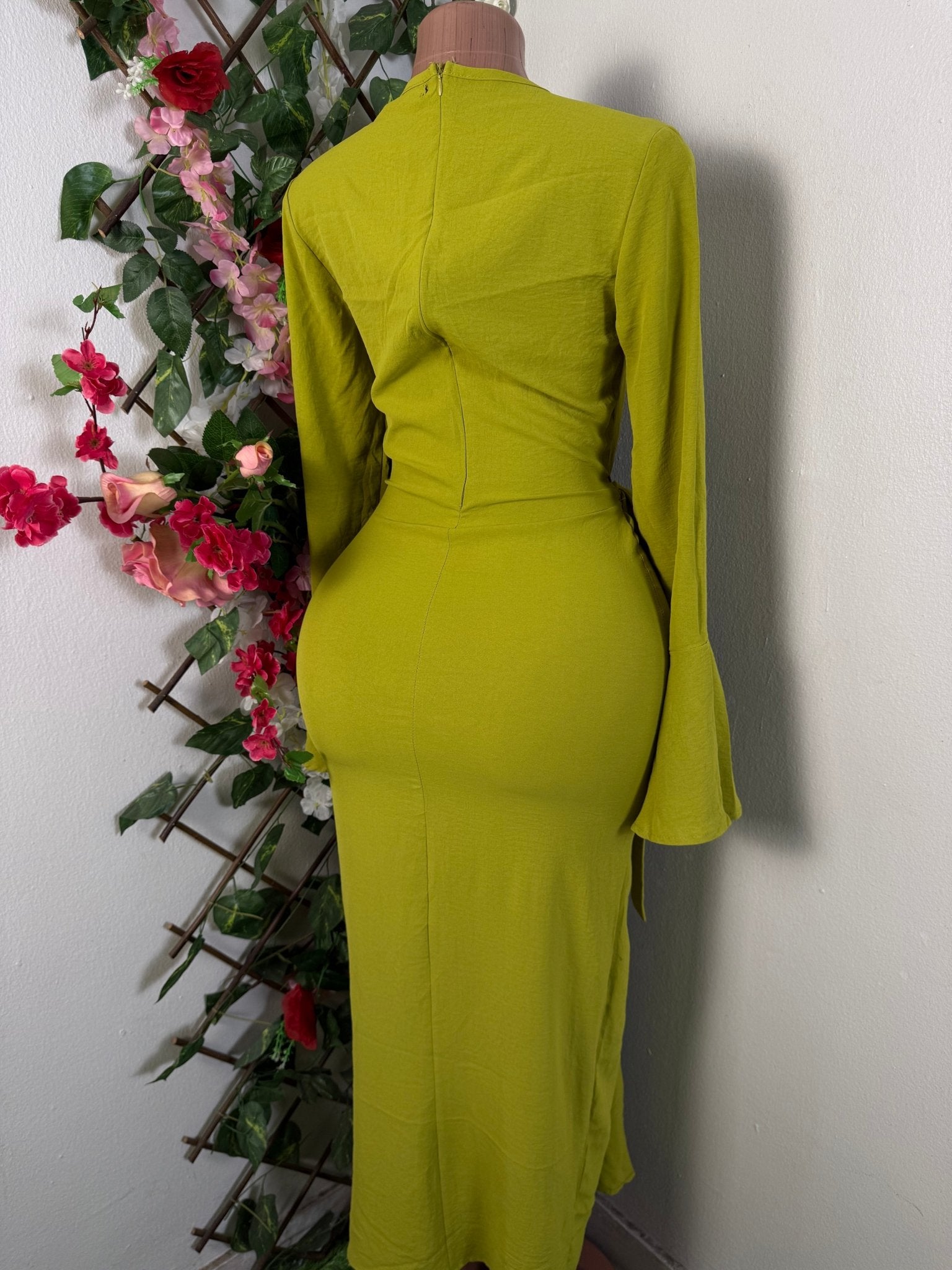 Robe longue manche longue volant - Perluna Store - kinshasa