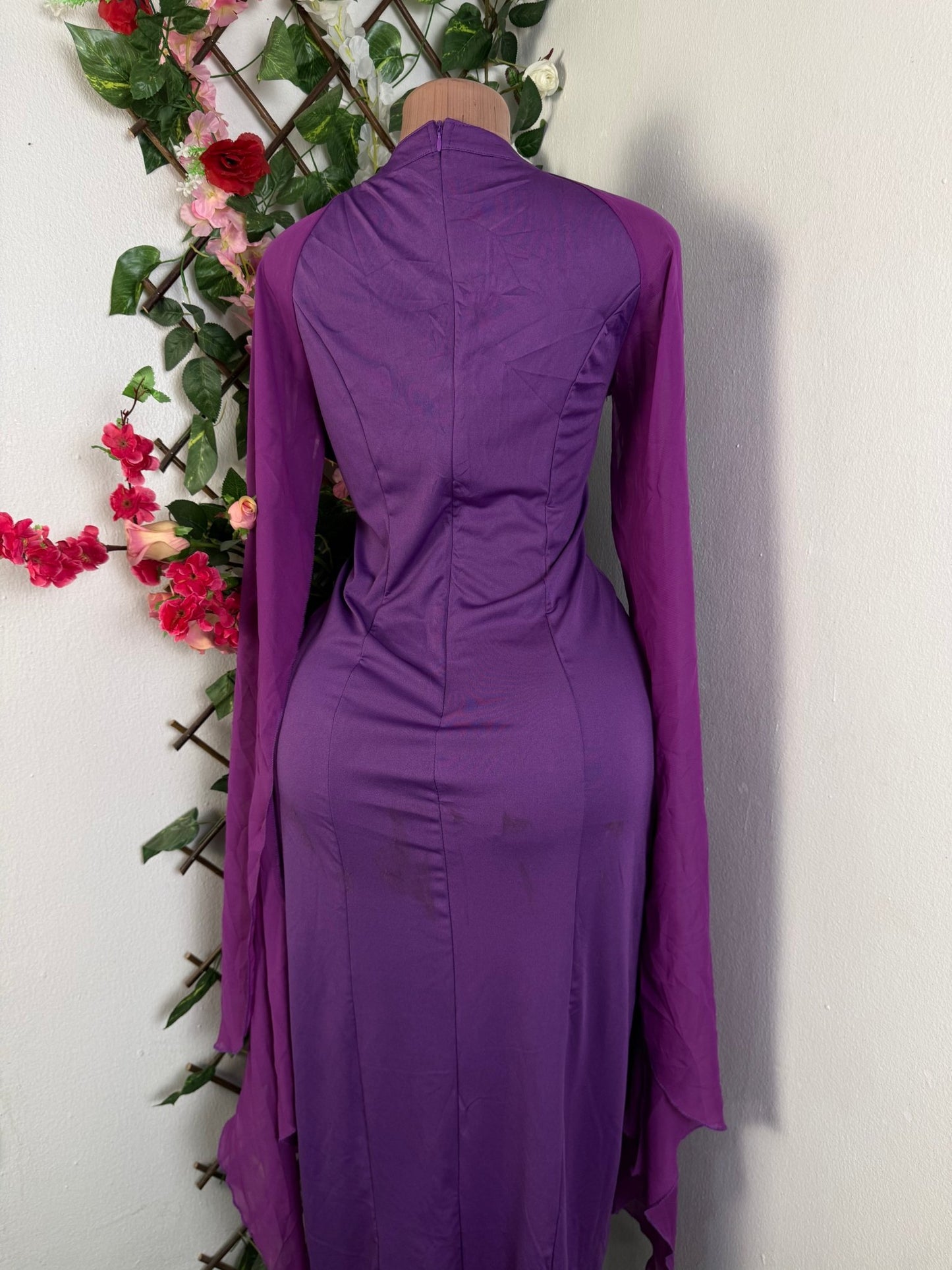 Robe longue manche manche en voile - Perluna Store - kinshasa