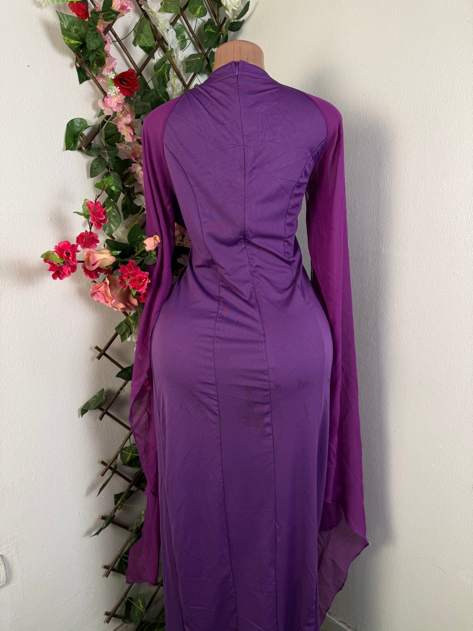Robe longue manche manche en voile - Perluna Store - kinshasa
