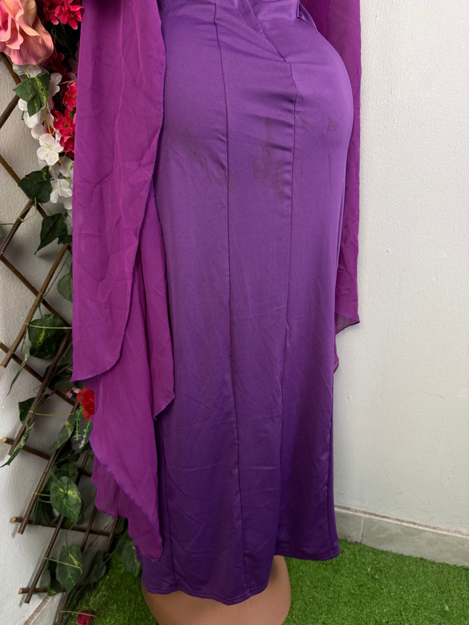 Robe longue manche manche en voile - Perluna Store - kinshasa