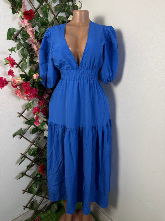 Robe longue manches courtes bouffante - Perluna Store - kinshasa