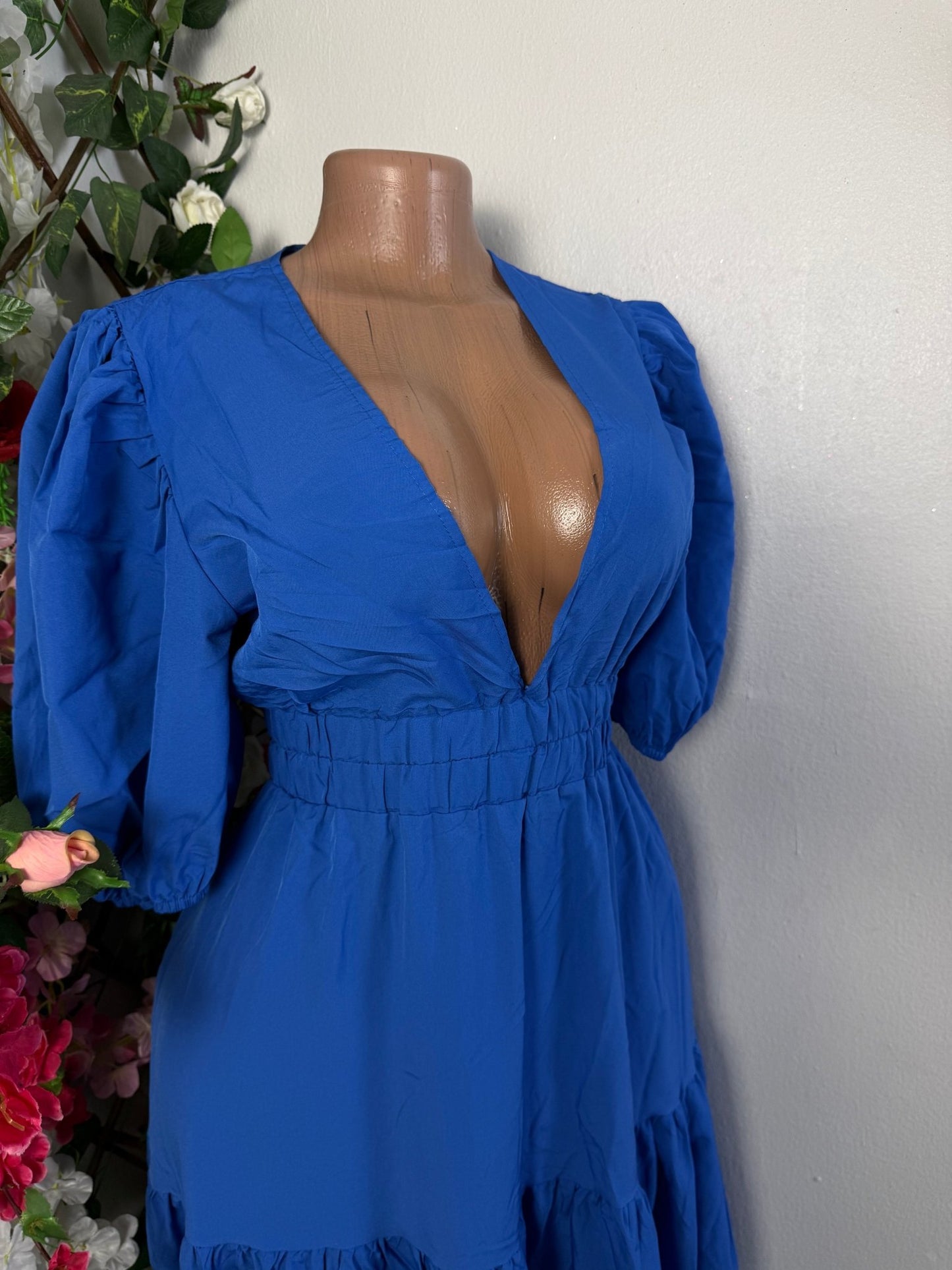 Robe longue manches courtes bouffante - Perluna Store - kinshasa