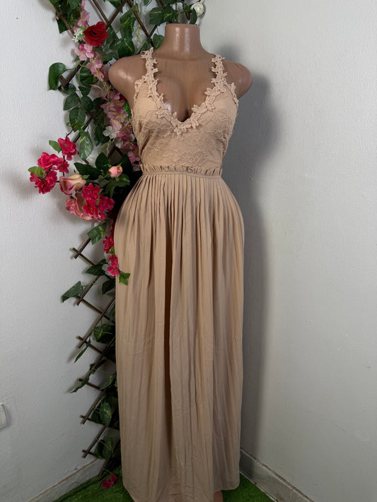 Robe longue plissé à bretelle - Perluna Store - kinshasa
