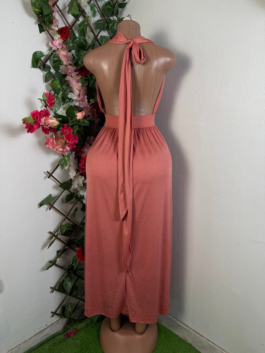 Robe longue sans manches dos nue - Perluna Store - kinshasa