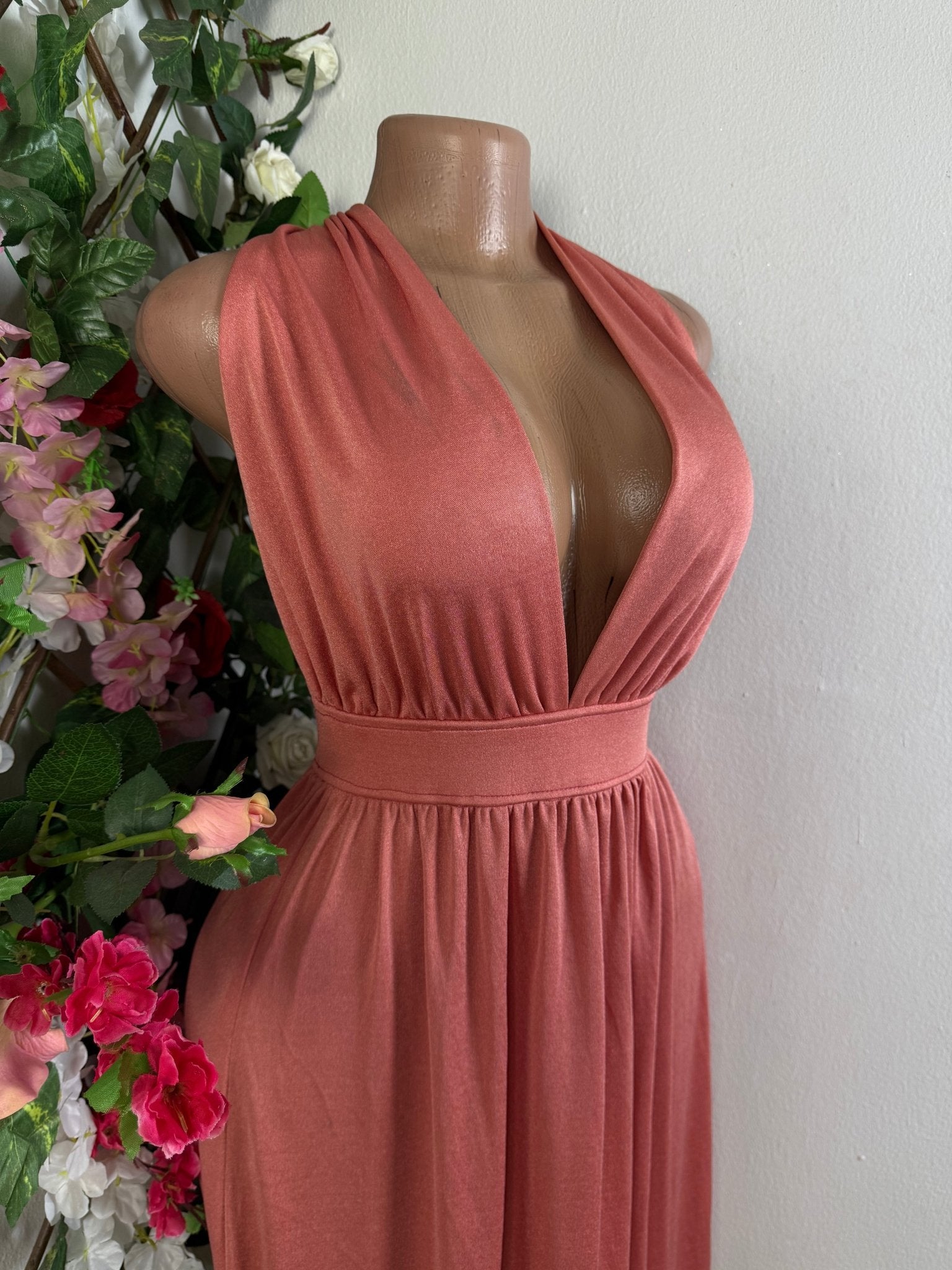 Robe longue sans manches dos nue - Perluna Store - kinshasa