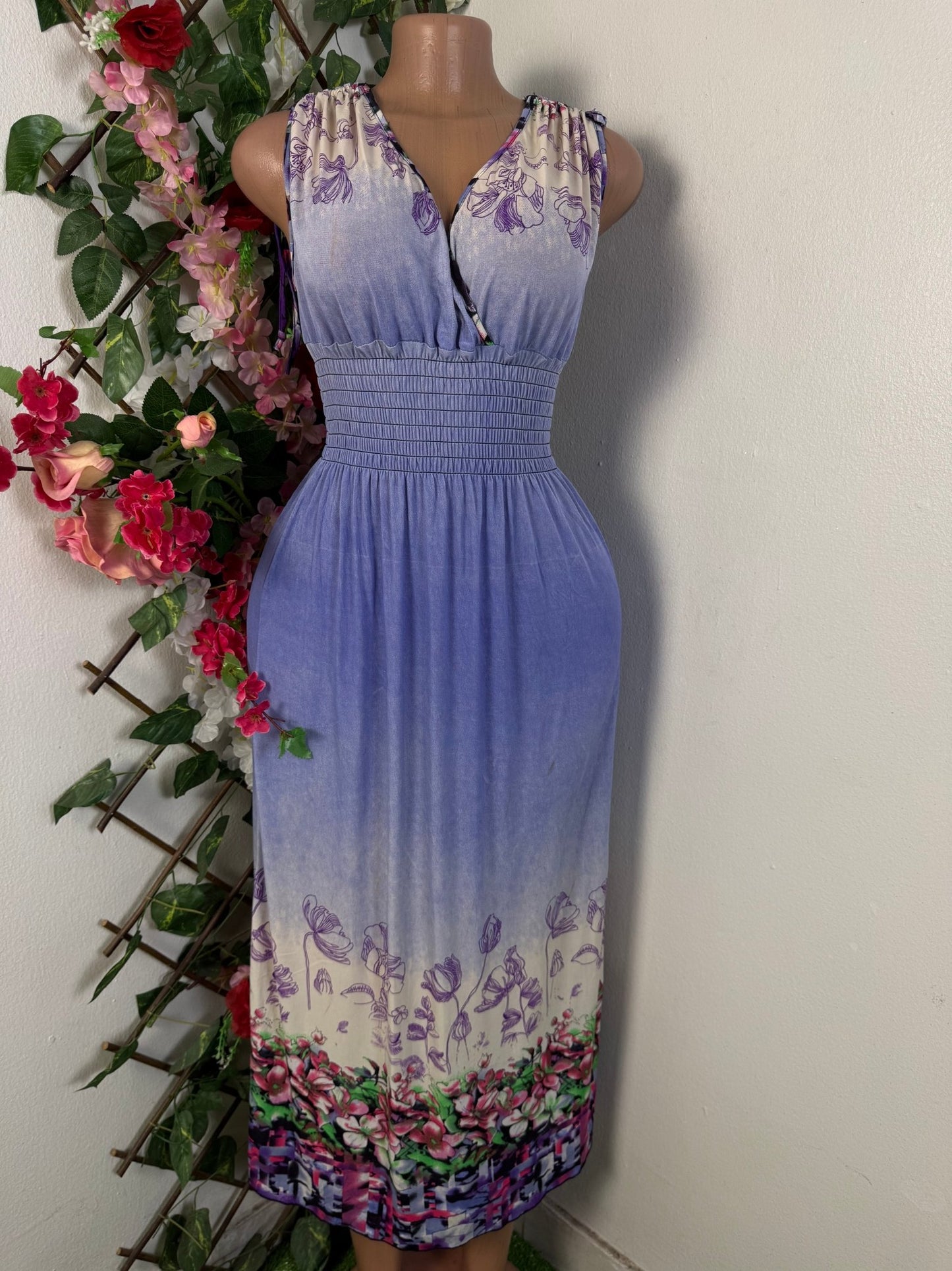 Robe longue taille élastique fleurie  - Perluna Store - kinshasa