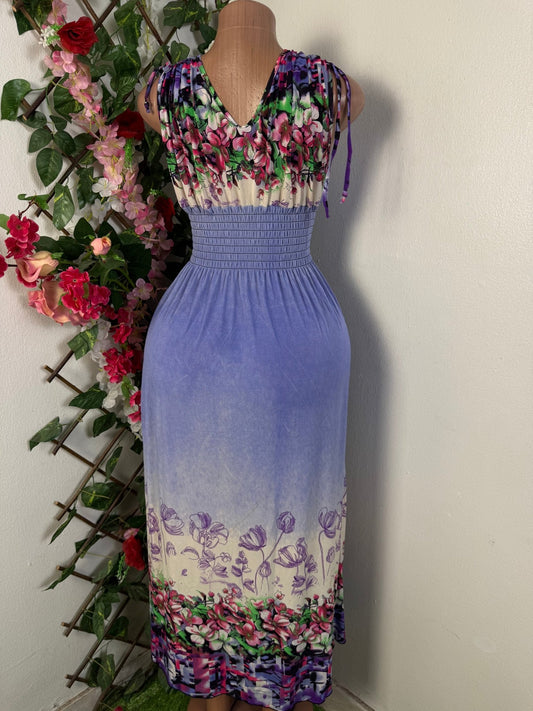 Robe longue taille élastique fleurie  - Perluna Store - kinshasa