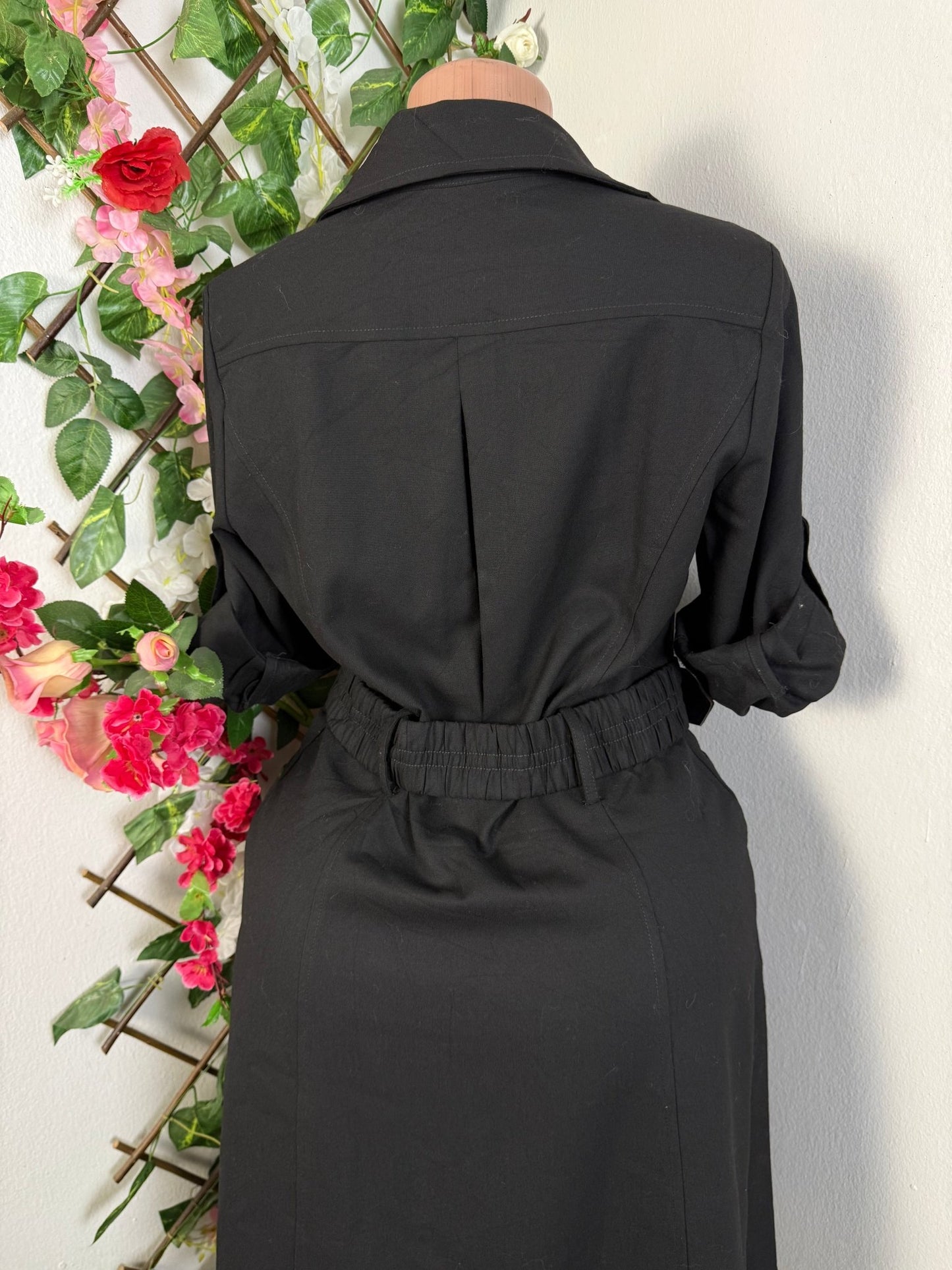 Robe mi longue à bouton colle chemise  - Perluna Store - kinshasa