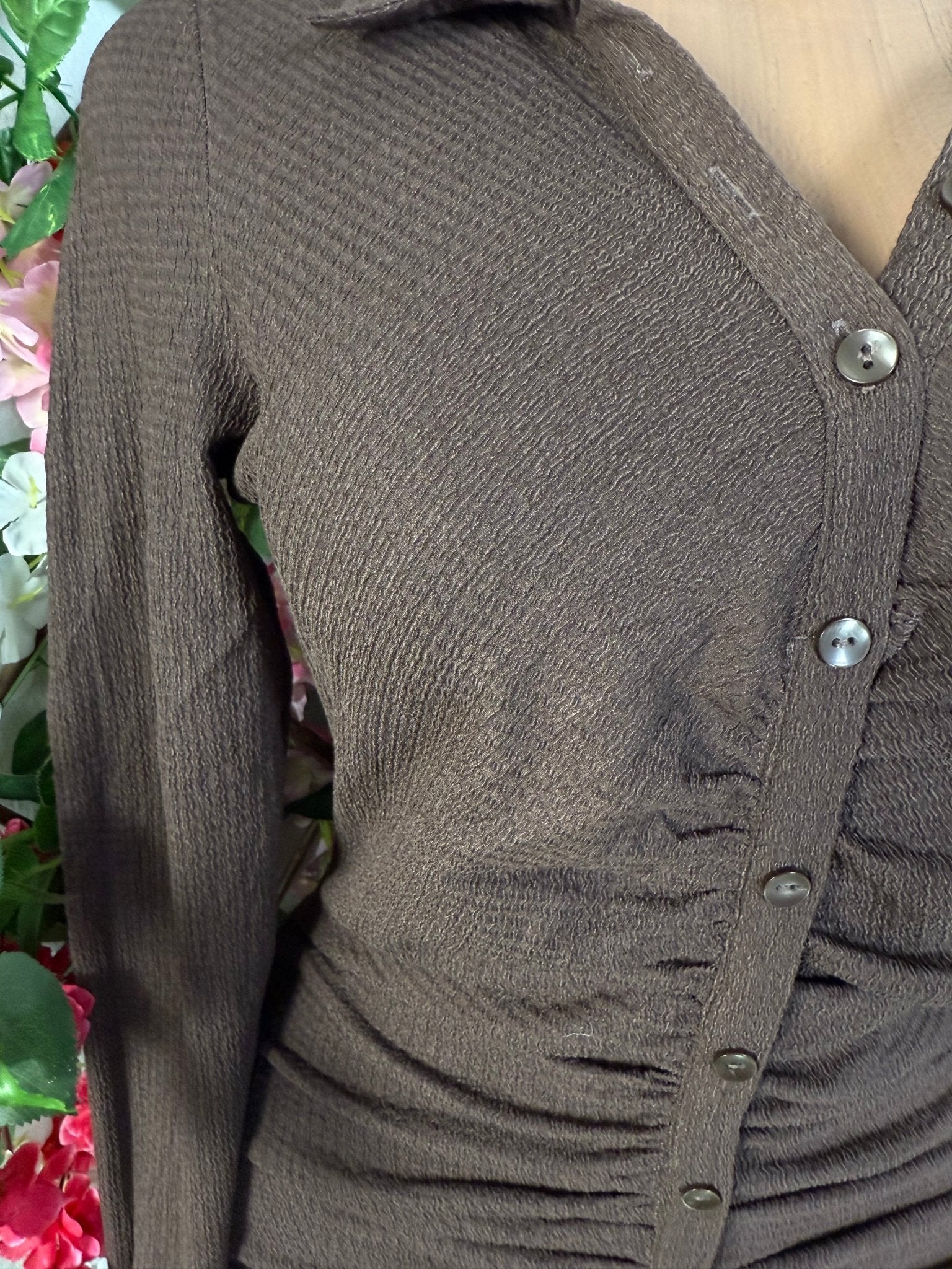 Robe mi longue à bouton colle chemise  - Perluna Store - kinshasa