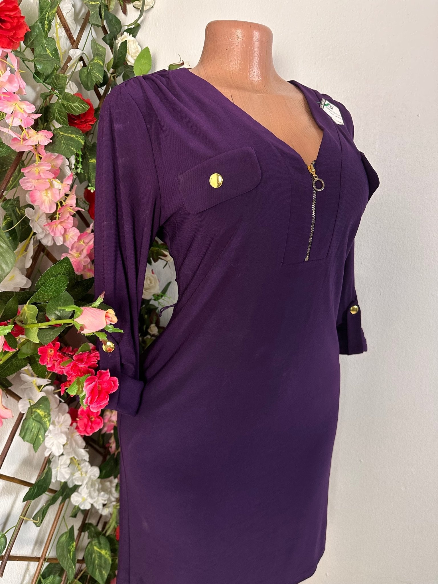 Robe mi longue casual à fermure éclaire devant - Perluna Store - kinshasa