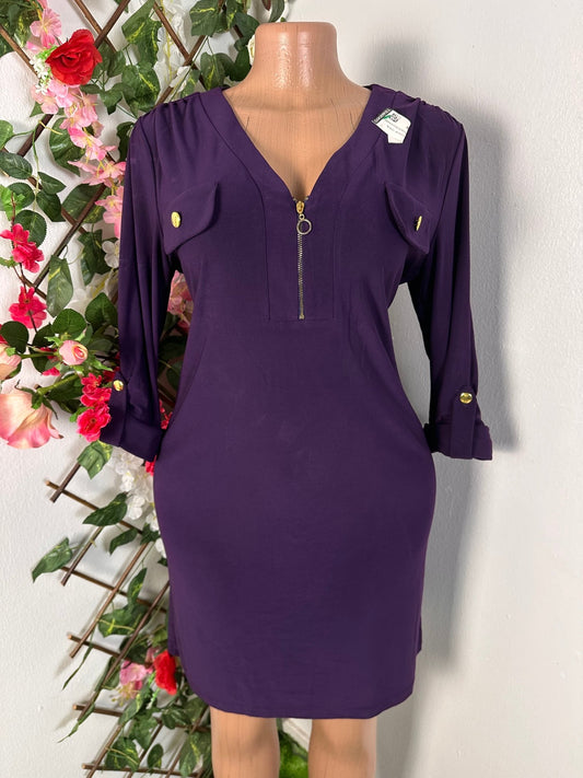 Robe mi longue casual à fermure éclaire devant - Perluna Store - kinshasa
