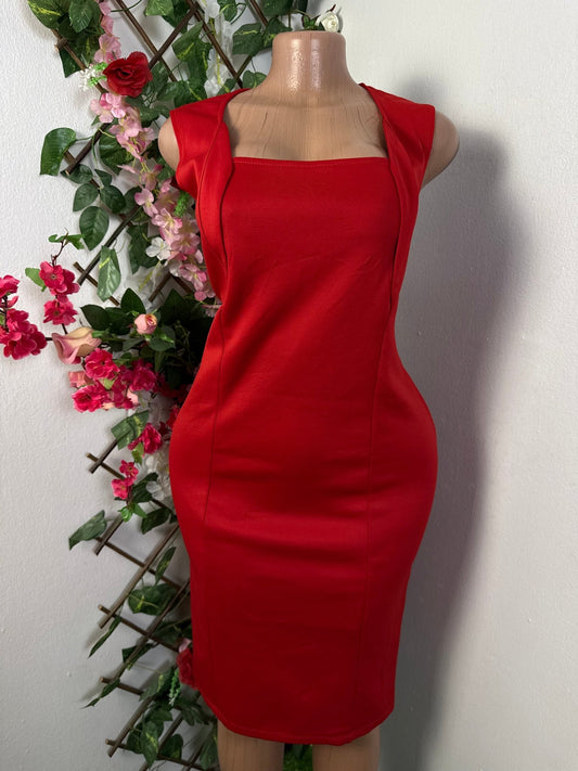 Robe mi longue colle carrée  - Perluna Store - kinshasa