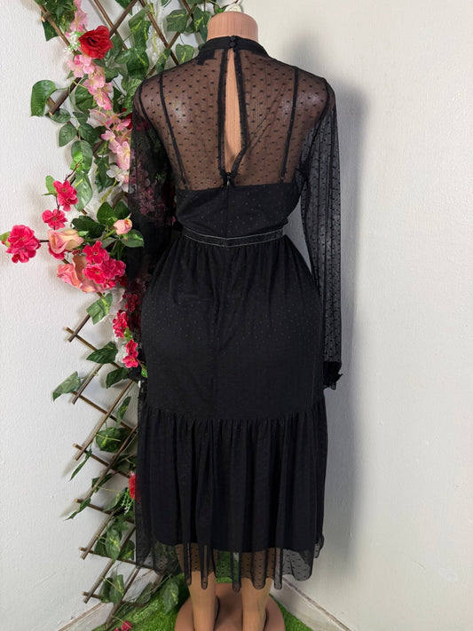 Robe mi longue en voile long manche - Perluna Store - kinshasa