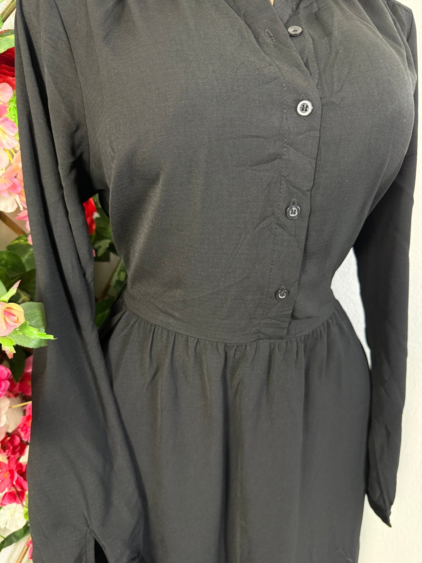 Robe mi longue évasée long manche - Perluna Store - kinshasa